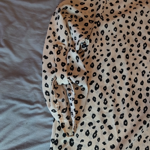 Lush Black and Off White Cheetah Print Blouse - Picture 4 of 4